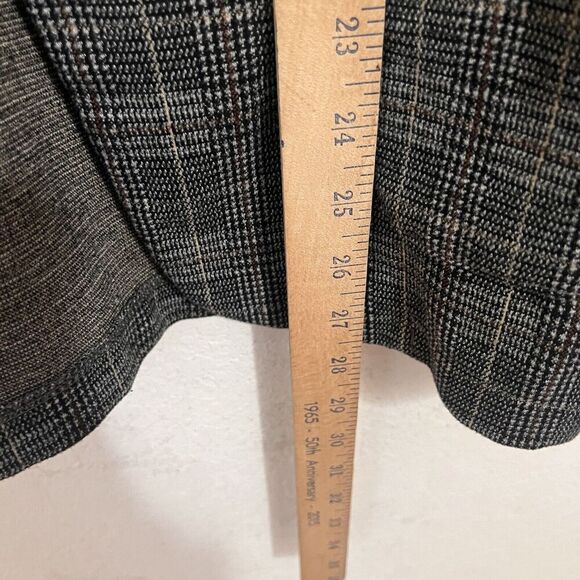 Max Studio Womens Boyfriend Blazer Size M  Gray Plaid Open Front Knit Stretch - Picture 8 of 8